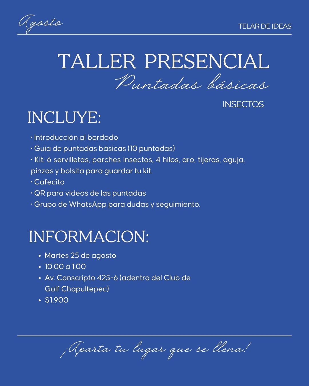 TALLER PRESENCIAL 25 AGO